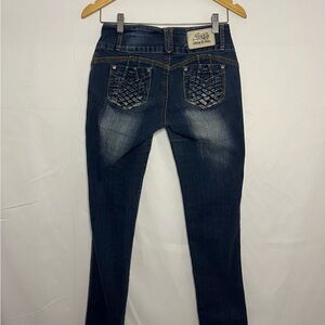 Y2K Silver Jeans Dark Blue Skinny Women Jeans